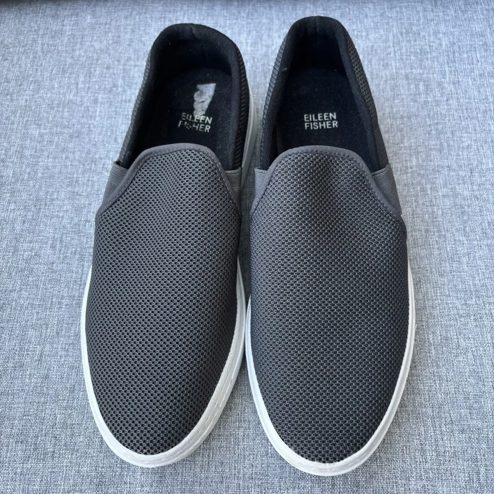 Eileen Fisher Shoes Women 9.5 Pep Slip On Platform Sneaker Graphite Grey Casual‎